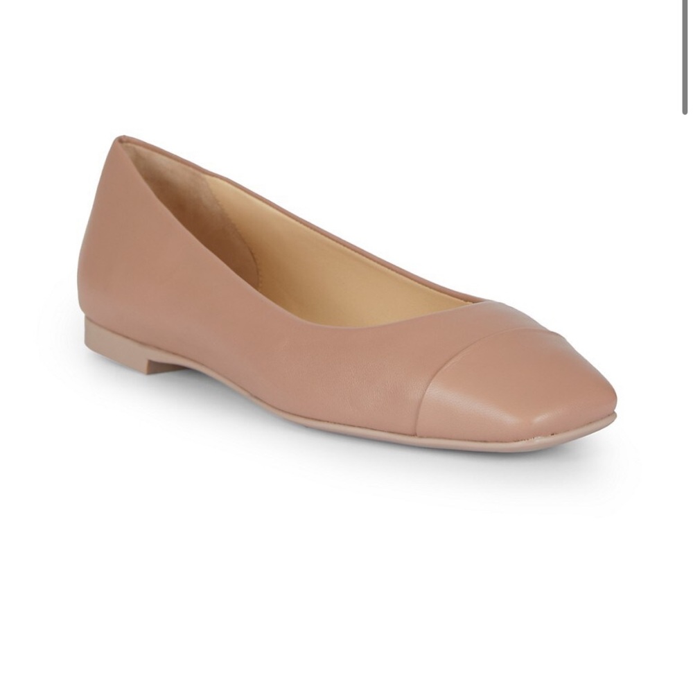 Jimmy Choo Blush Nude Leather Ballet Flats